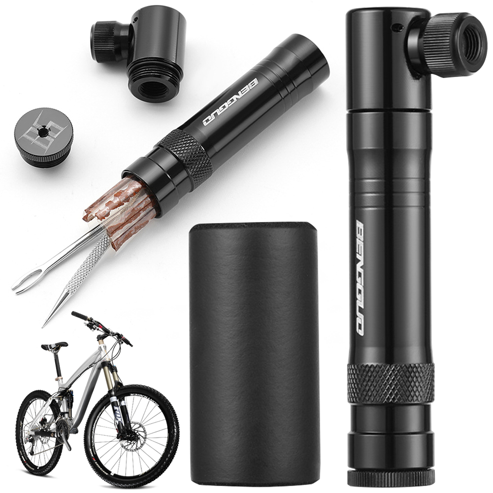 Bike Tube Repair Kit - CO2 จักรยานปั๊มยางแบบไม่มียางชุดซ่อม Schrader & Presta วาล์วแบบพกพายาง