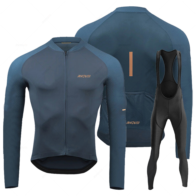 Cycling Gear Logo - Rvouei Breathable แขนยาวขี่จักรยาน JERSEY ชุดกางเกง Ropa