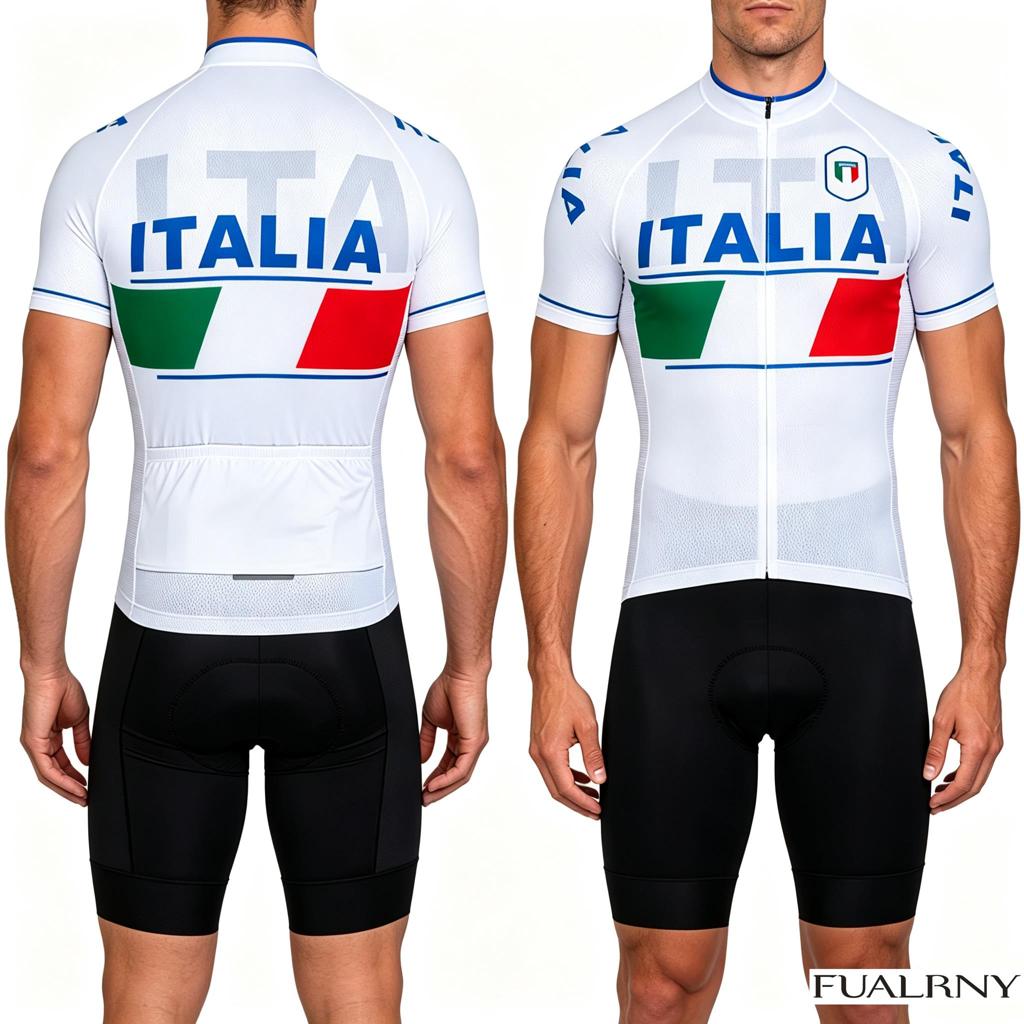Padded Cycling Shorts - ชุดเสื้อจักรยานฤดูร้อนอิตาลี ชุดเสื้อเจอร์ซีย์ปั่นจักรยาน กางเกงขาสั้นแบบมีสายรัดเอว ชุดสำหรับผู้ชาย ฤดูร้อน แห้งเร็ว