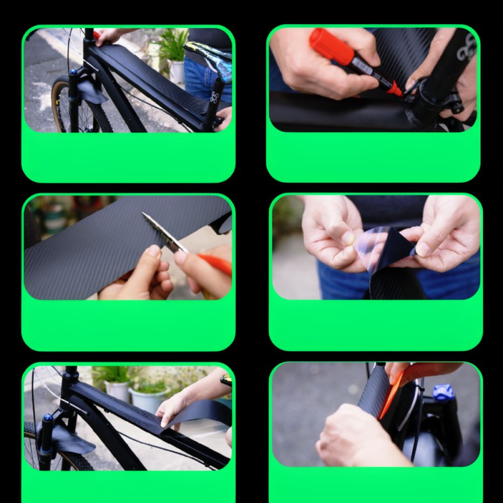 Cycling Gear And Equipment - สำหรับสติกเกอร์แผ่นป้องกันเฟรมจักรยานเสือภูเขา Chooee Road ลายคาร์บอน ฟิล์ม PVC