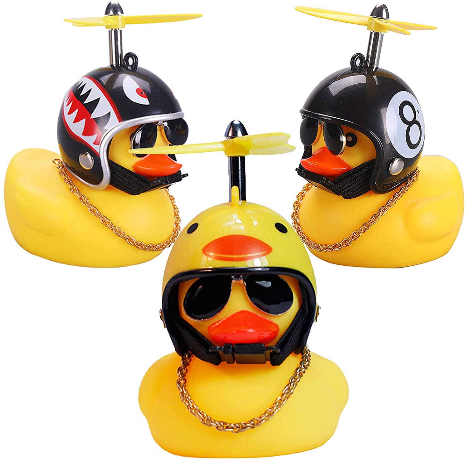 Bike Bell - ขนาดเล็กจักรยานสีเหลืองเป็ดจักรยาน Bell Luminous Airscrew หมวกกันน็อกเป็ด Ducky