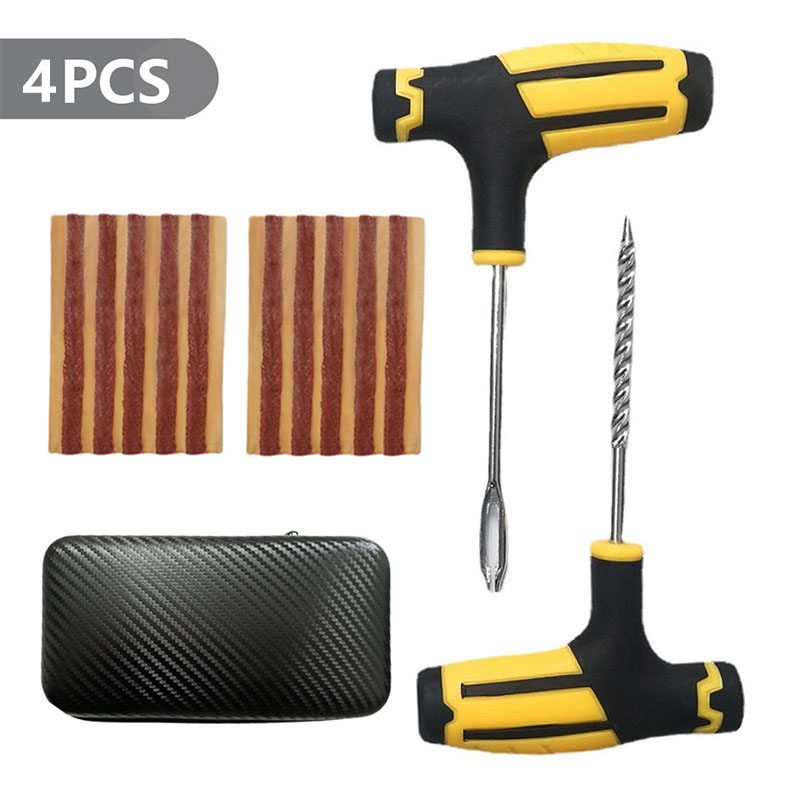 Bike Tube Repair Kit - ชุดซ่อมยางรถยนต์ฉุกเฉินสำหรับงานหนัก หลายขนาด สำหรับยางแบบไม่มียางใน พร้อมอุปกรณ์ซ่อมรูรั่ว สำหรับรถยนต์ จักรยานยนต์