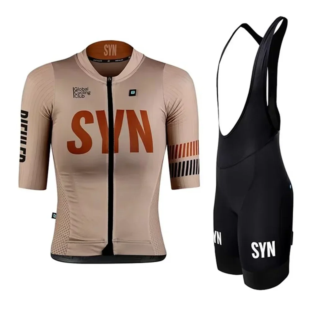 Cycling Gear Logo - ชุดปั่นจักรยานทีมซัมเมอร์ SYN สำหรับผู้หญิง เสื้อเจอร์ซีย์แขนสั้น SYNDICATE และกางเกงขาสั้นแบบมีสายรัด