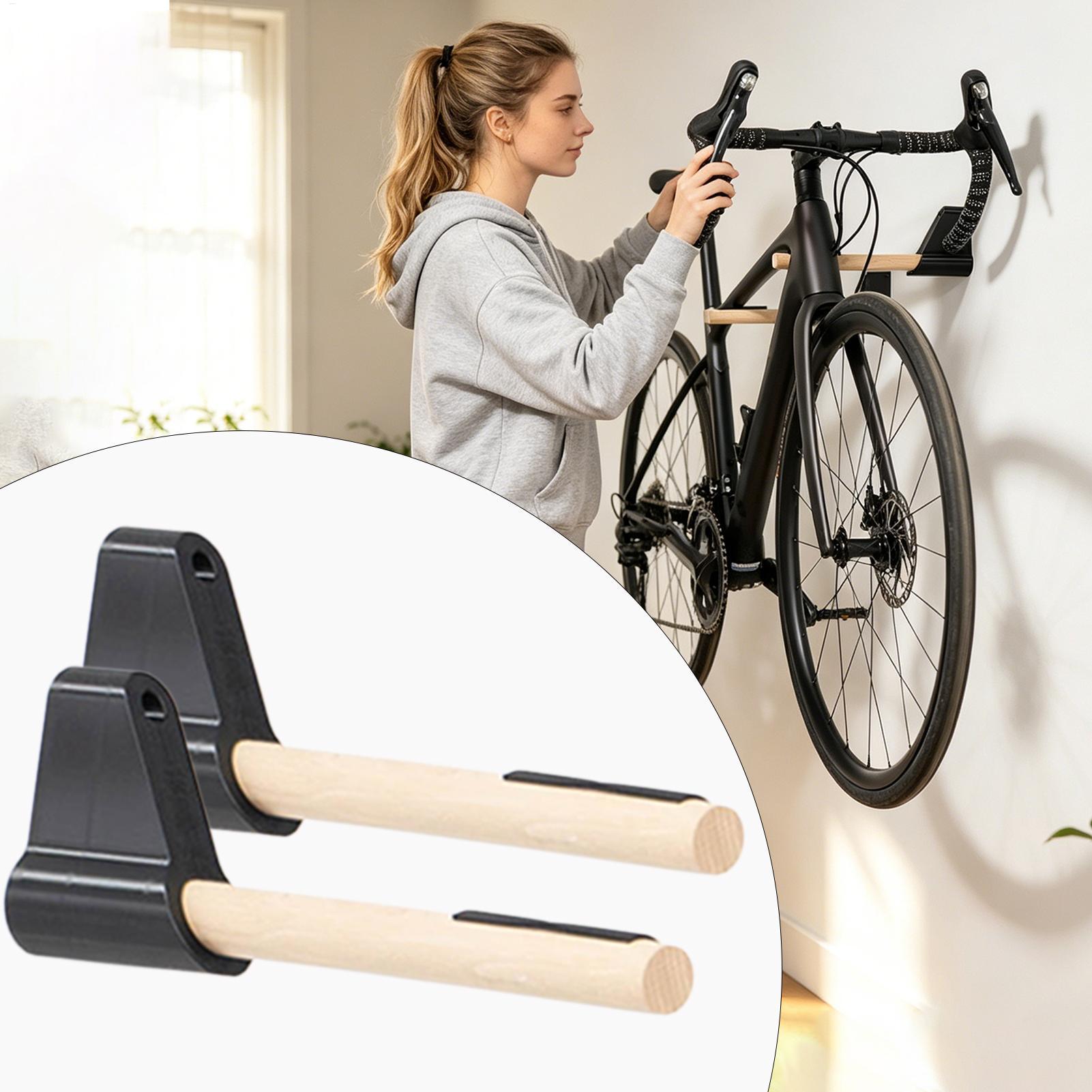 Cycling Gear Wall Hanger - ที่แขวนจักรยานติดผนังบ้าน ชั้นวางจักรยานไม้ ที่จอดจักรยานแบบประหยัดพื้นที่ สำหรับจักรยานเสือหมอบและจักรยานเสือภูเขา