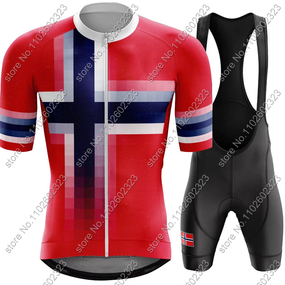 Padded Cycling Shorts - 2024 Norway ชุดทีมชาติเสื้อเจอร์ซีย์นักปั่นเสื้อผ้าสำหรับปั่นจักรยานเสือภูเขาชุดปั่นจักรยานเสือภูเขากางเกงขาสั้น
