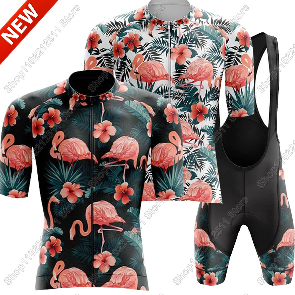 Cycling Gear Logo - 2025 Flamingoชุดขี่จักรยานJerseyจักรยานเสื้อผ้าผู้ชายฤดูร้อนจักรยานเสื้อชุดจักรยานกางเกงขาสั้นMTB Ropa Maillot