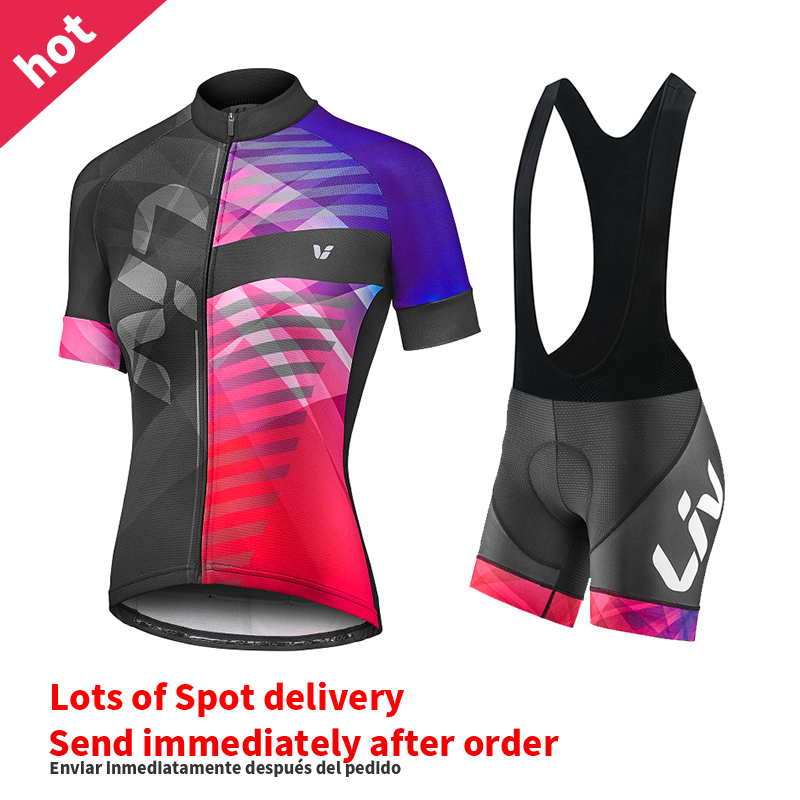 Padded Cycling Shorts - ชุดกางเกงขาสั้นขี่จักรยาน Liv 2023ใหม่ผู้หญิงเสื้อเจอร์ซีย์นักปั่นจักรยานเสื้อแขนยาวทีม Liv ชุดแข่งรถรุ่นทีม Liv