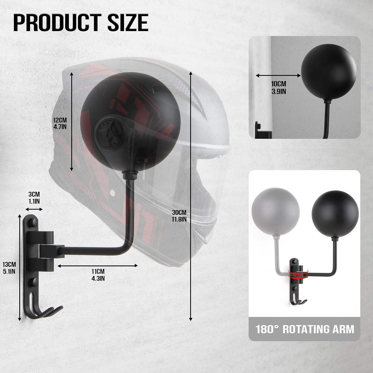 180 °   ที่แขวนหมวกกันน็อคมอเต - Cycling Gear Wall Hanger บทวิจารณ์และราคา