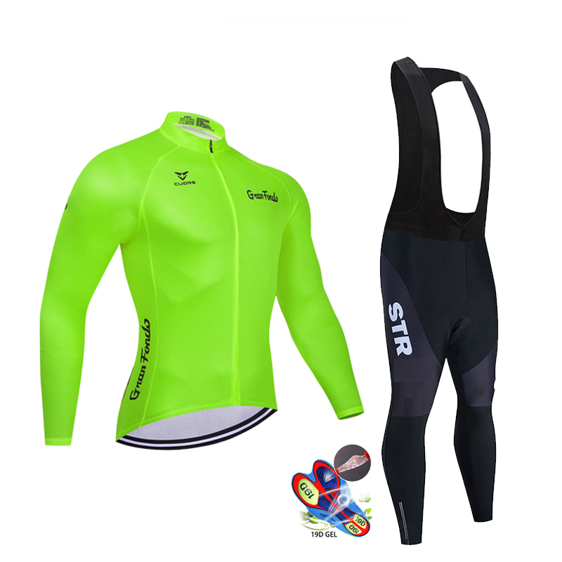 ฤดูใบไม้ร่วงสีดําชุดขี่จักรยาน - Cycling Gear Logo บทวิจารณ์และราคา