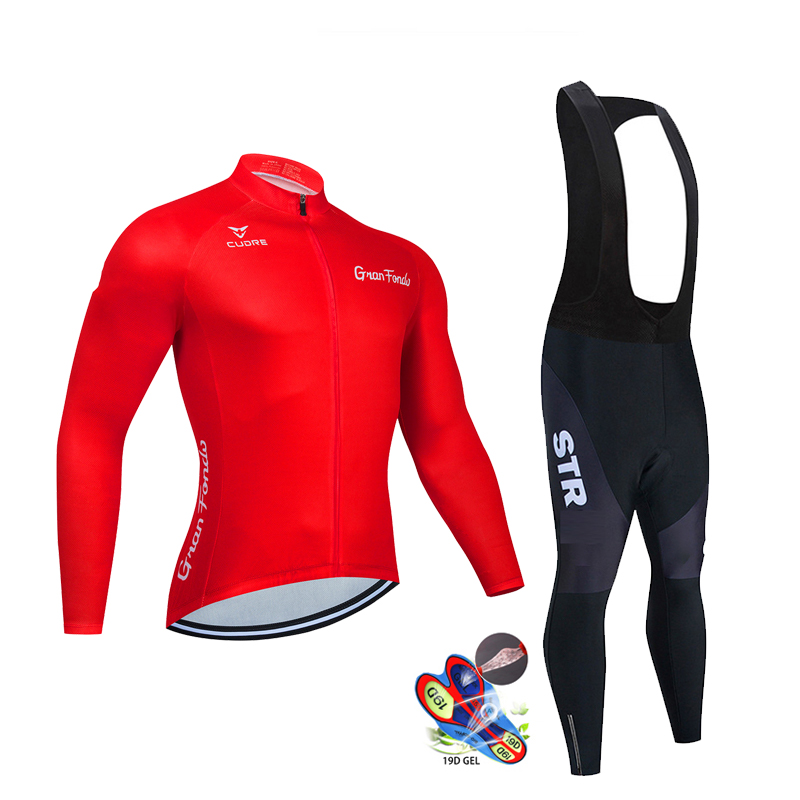 ฤดูใบไม้ร่วงสีดําชุดขี่จักรยาน - Cycling Gear Logo บทวิจารณ์และราคา