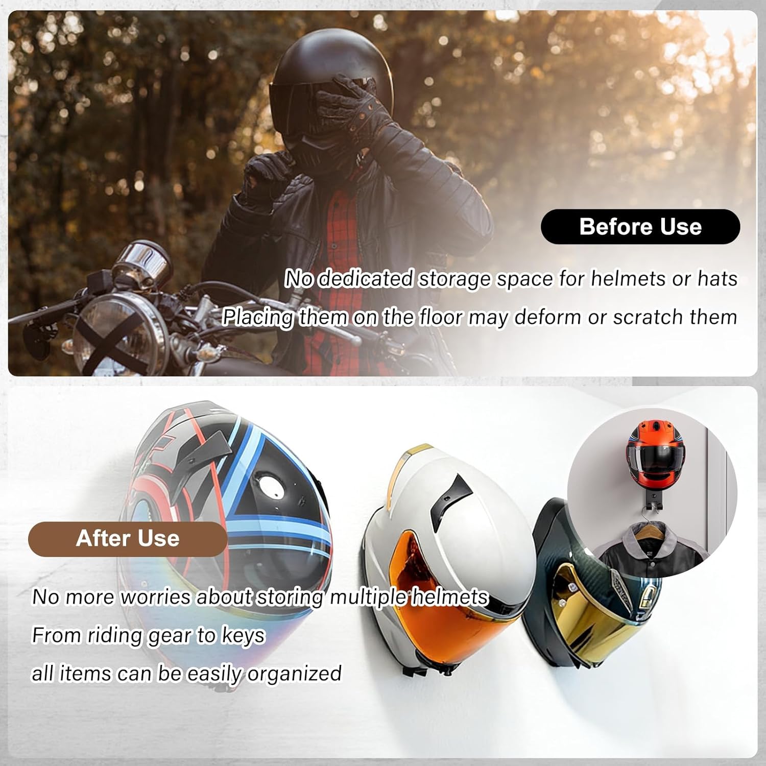 ที่แขวนหมวกกันน็อคมอเตอร์ไซค์แ - Cycling Gear Wall Hanger บทวิจารณ์และราคา